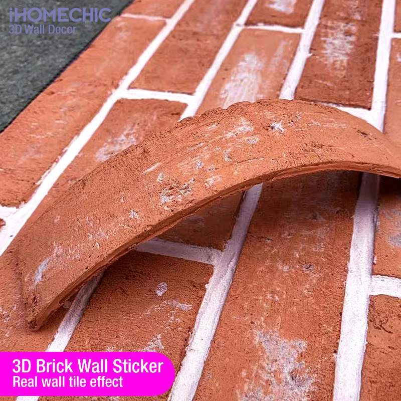Ceramic Tile Blank - 3D レンガの壁のステッカータイル 3D 壁の装飾防水石タイルセラミックモザイクテレビの背景壁寝室のキッチンホームクラシック