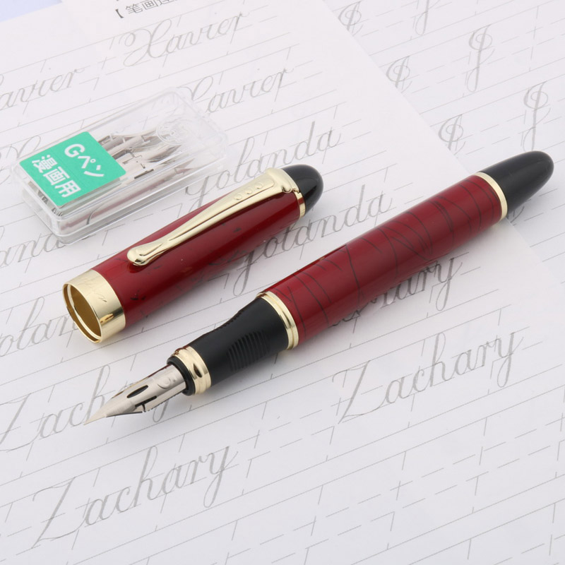 高級 Jinhao 450 万年筆銅版英語書道ボディ浸漬チッ - Zebra Pen Sarasa のレビューと価格
