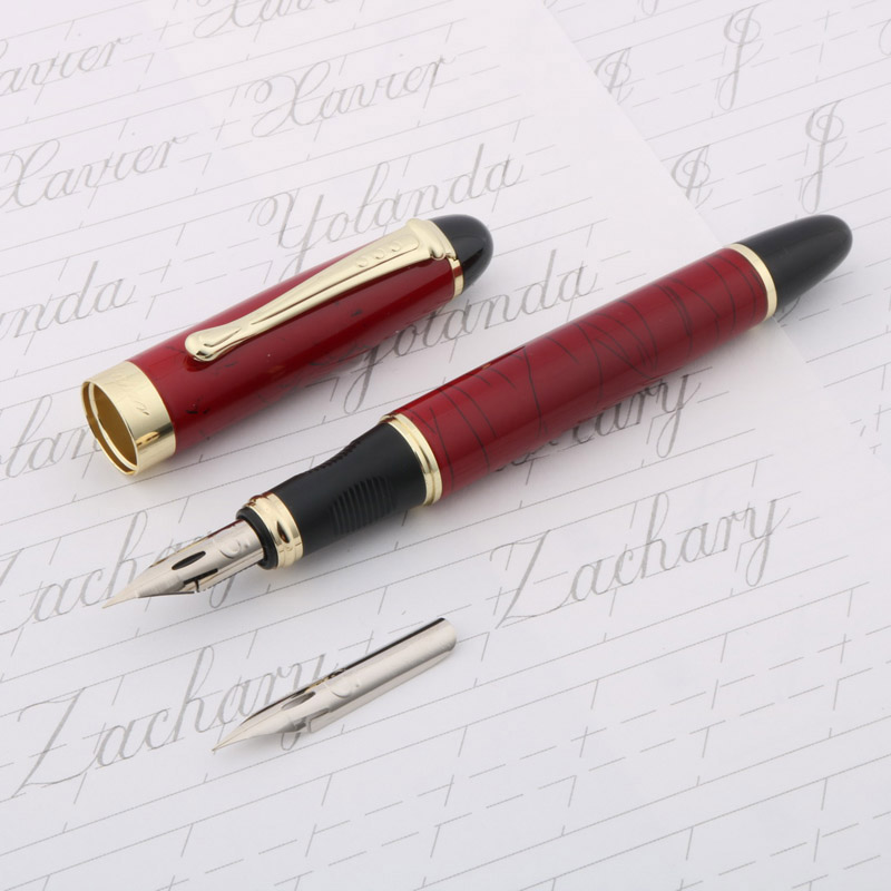 高級 Jinhao 450 万年筆銅版英語書道ボディ浸漬チッ - Zebra Pen Sarasa のレビューと価格